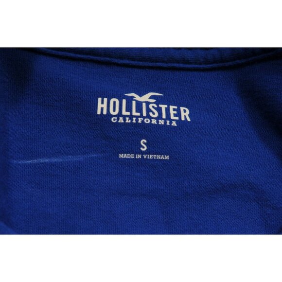 Hollister Mens Logo Long Sleeve T Shirt Small Southern California Spell Out Blue - Picture 5 of 9